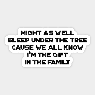 Might As Well Sleep Under The Tree Funny Vintage Retro Sticker